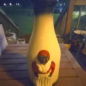 Vintage Ceramic Vase with Painted Figure Milk Jug